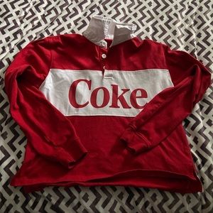 coca cola long sleeve collared shirt